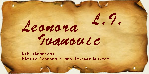 Leonora Ivanović vizit kartica